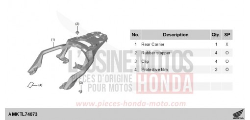 KIT,RR CARRIER (AL) *NH460M* NSS750S de 2025